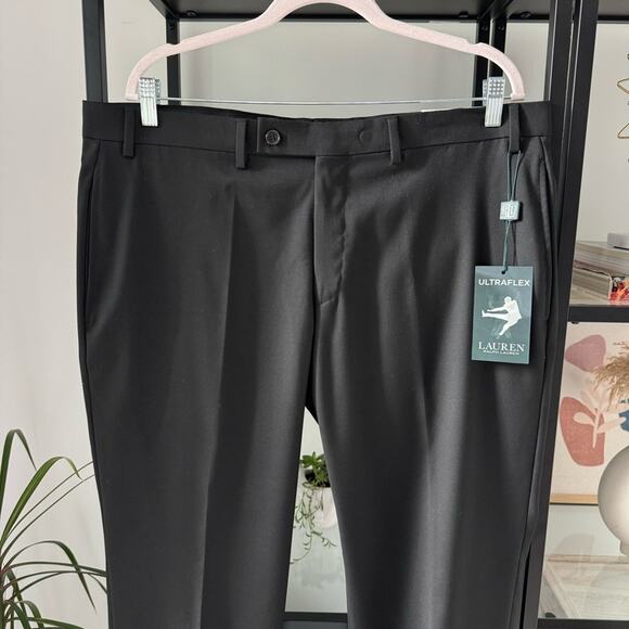 Lauren Ralph Lauren Norton Ultraflex Classic Fit Black Straight Leg Pants 38x29 - Picture 4 of 12